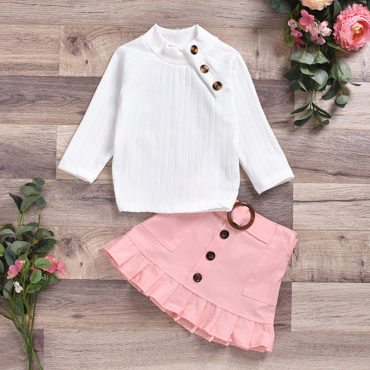 Pure cotton pit strip Girls suit