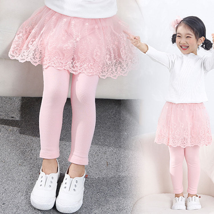 Girls Autumn And Winter Dress Skirt Pants Fake Two Plus Velvet Thickened Leggings