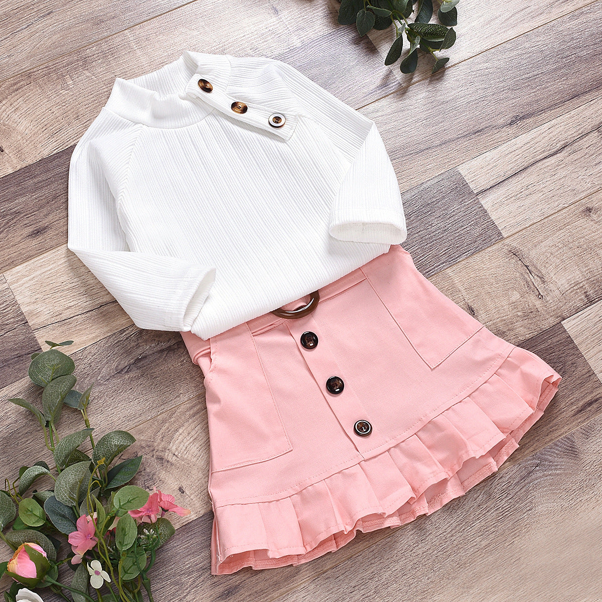 Pure cotton pit strip Girls suit
