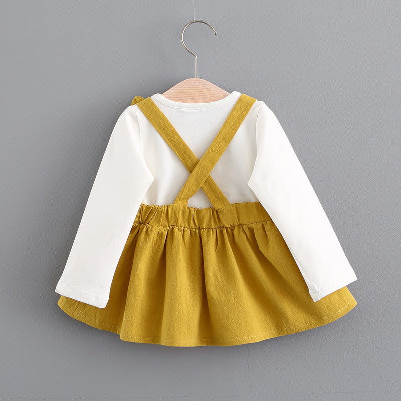 2025 Autumn new Korean children's clothing, girls cute rabbit dress, baby baby princess dress 916