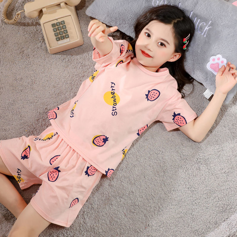 Girls Homewear Sets New Short Sleeve Pajamas