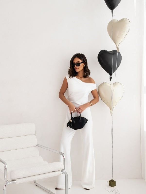 Elegant Off-Shoulder Jumpsuit for Women | Chic High-Waist Romper for Parties, Date Nights & Business Events