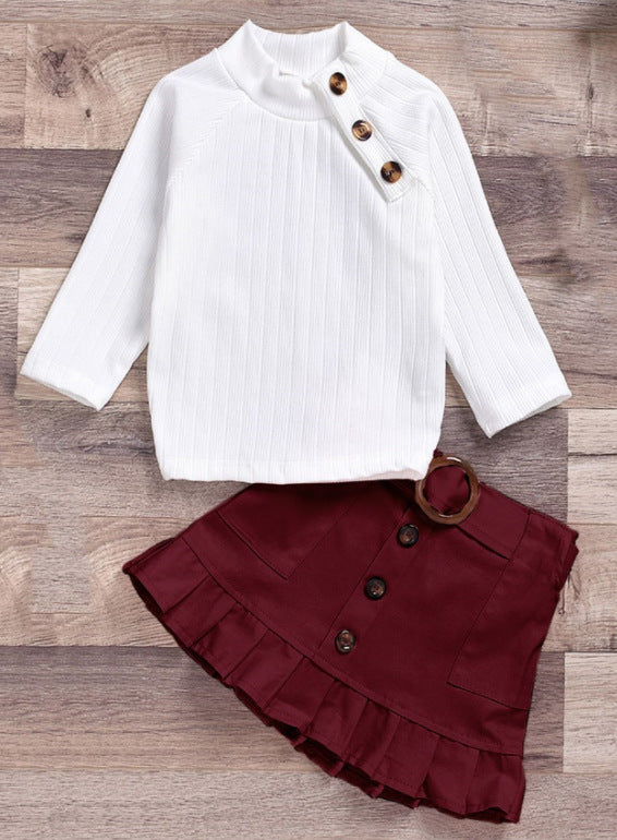 Pure cotton pit strip Girls suit