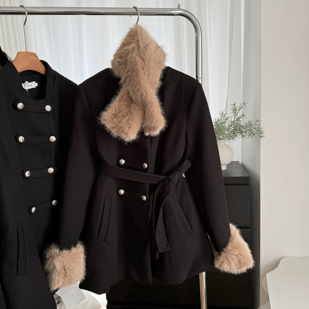 Luxury Wool Blend Coat Set with Faux Fur Collar & Detachable Cape – Elegant Winter Princess Coat for Women | Bloomberry Lifestyle