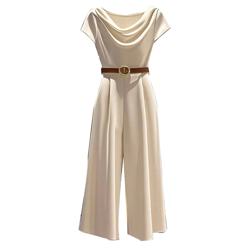 Elegant Satin Cowl Neck Jumpsuit – Timeless European Chic for Effortless Confidence