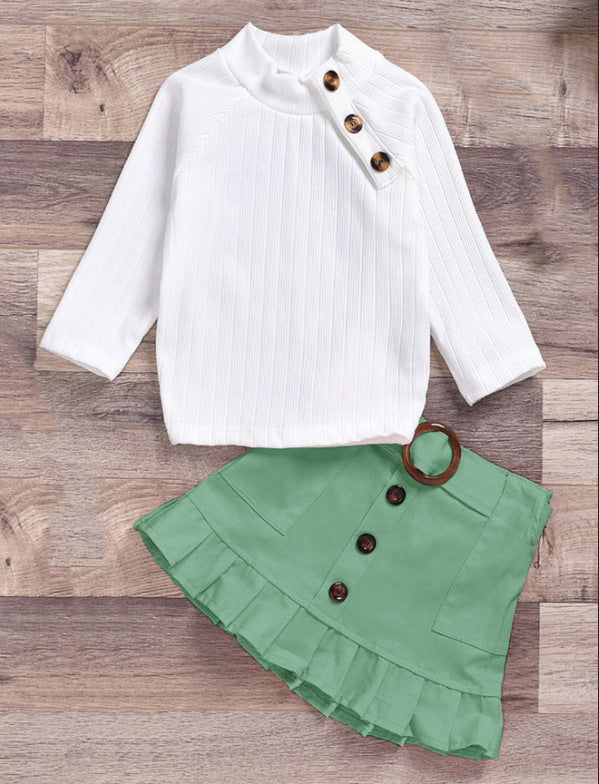 Pure cotton pit strip Girls suit