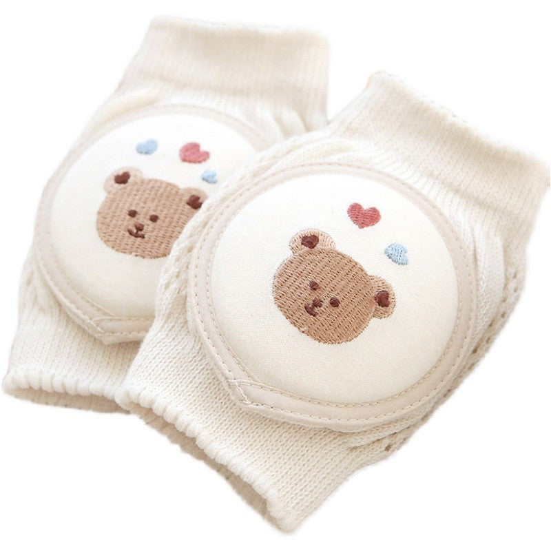 Soft Cotton Baby Knee Pads for Crawling – Breathable Anti-Slip Protectors for Infants (0–2 Years) | Cute Embroidered Designs – Bunny, Bear, Dinosaur & Floral