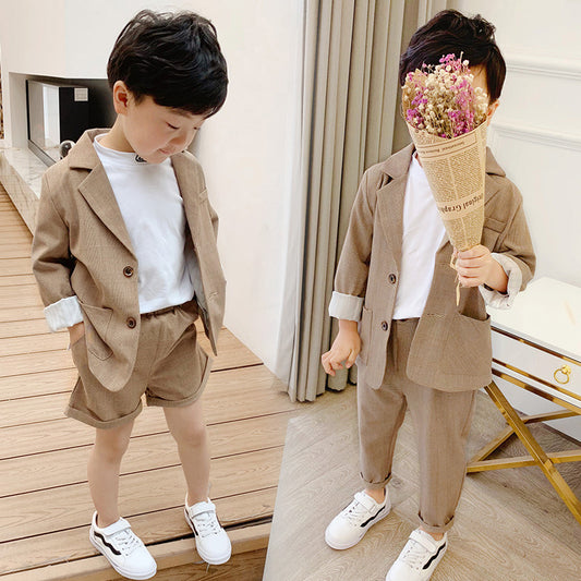 Stylish Kids Blazer Set | Unisex 2-Piece Outfit for Boys & Girls – Cotton Formal Suit for Spring & Autumn