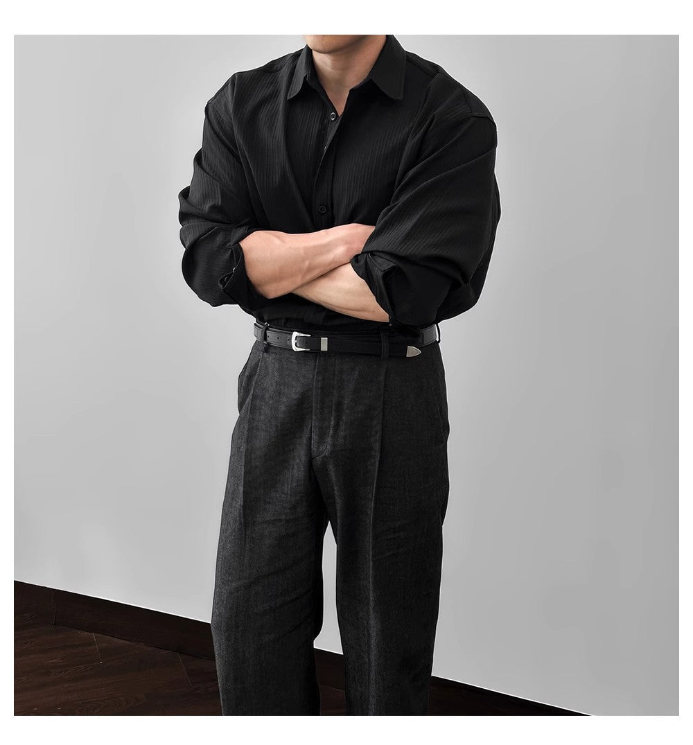 Men’s Premium Textured Long Sleeve Shirt | Effortless Sophistication for Everyday Style