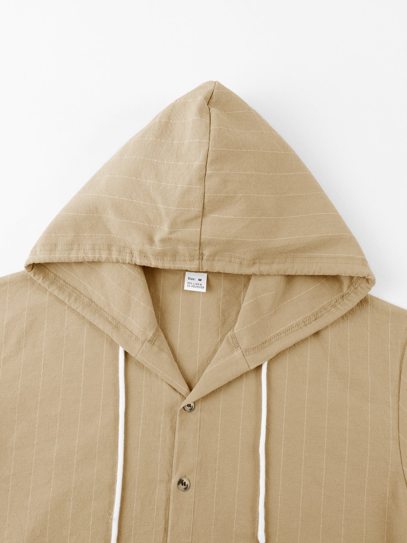 “Men’s Slim Fit Pinstripe Linen Hoodie Shirt – Effortless Style Meets All-Day Comfort | Casual Streetwear Elegance”