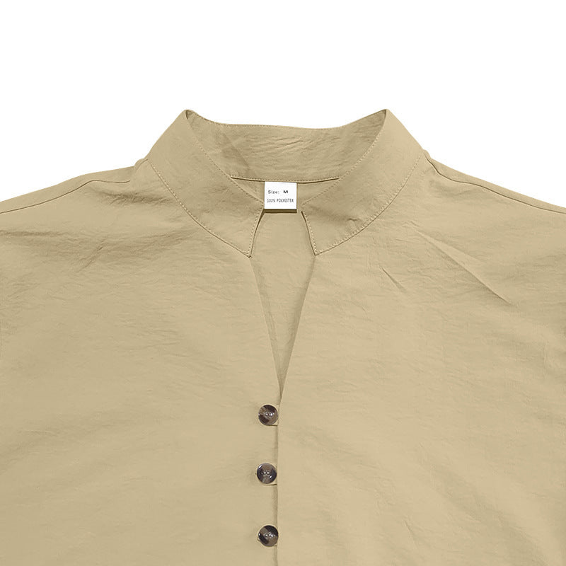 Island Breeze Men’s Linen Shirt – Palm Tree Embroidered Beachwear | Lightweight Vacation Casual Button-Up