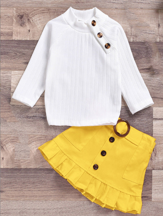 Pure cotton pit strip Girls suit