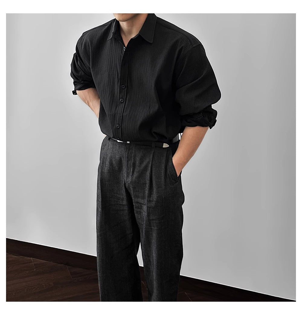 Men’s Premium Textured Long Sleeve Shirt | Effortless Sophistication for Everyday Style