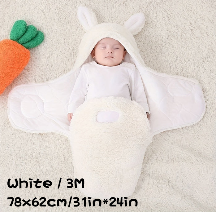 Ultra-Soft Baby Bunny Swaddle Sleeping Bag – Warm Fleece Wrap for Newborns | Keeps Your Baby Cozy, Safe & Loved All Night Lo