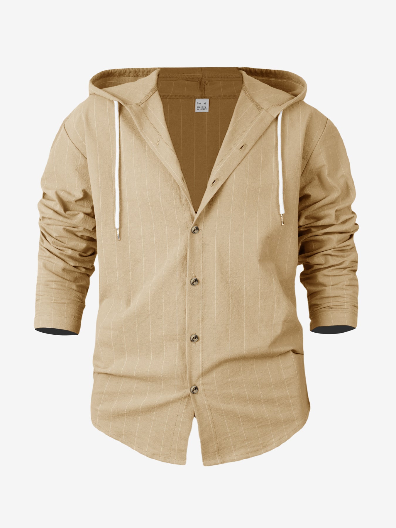 “Men’s Slim Fit Pinstripe Linen Hoodie Shirt – Effortless Style Meets All-Day Comfort | Casual Streetwear Elegance”