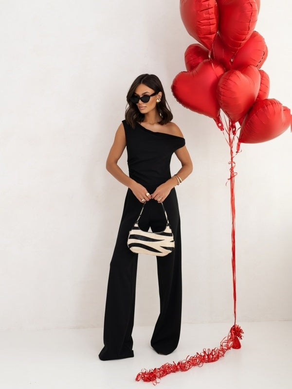 Jumpsuits For Women Falling Straps Business Rompers Elegant Straight Long Pants Rompers Fastened With A Zipper On The Side.