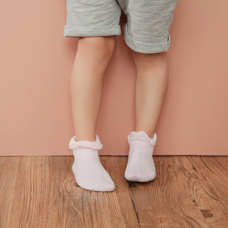 Soft Breathable Anti-Slip Baby Cotton Socks | Cute Cartoon Ruffle Socks for 0-4 Years | Toddler Spring & Summer Comfort Socks