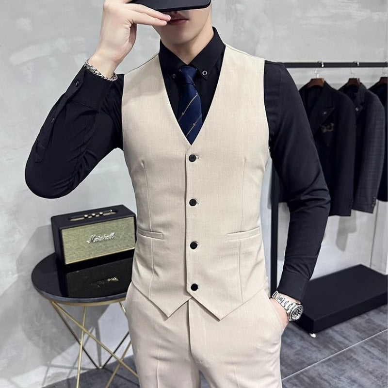 Men’s Tailored Fit Vest Suit | Elegant Slim Fit 3-Piece Style | Formal Office & Party Wear for Modern Gentlemen