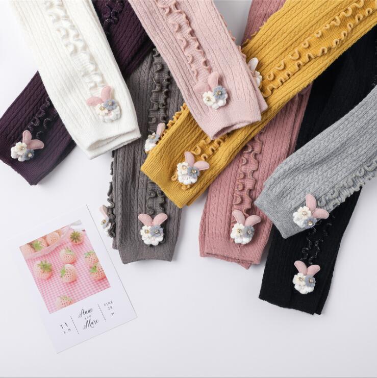 Flower Bunny Ruffle Line Leggings