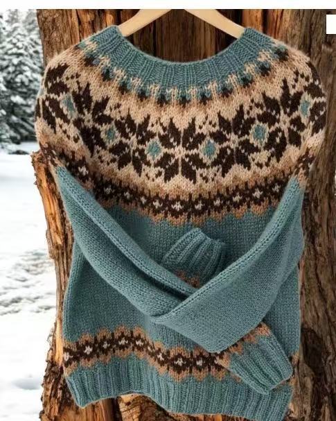 3D Digital Printed Round Neck Sweater