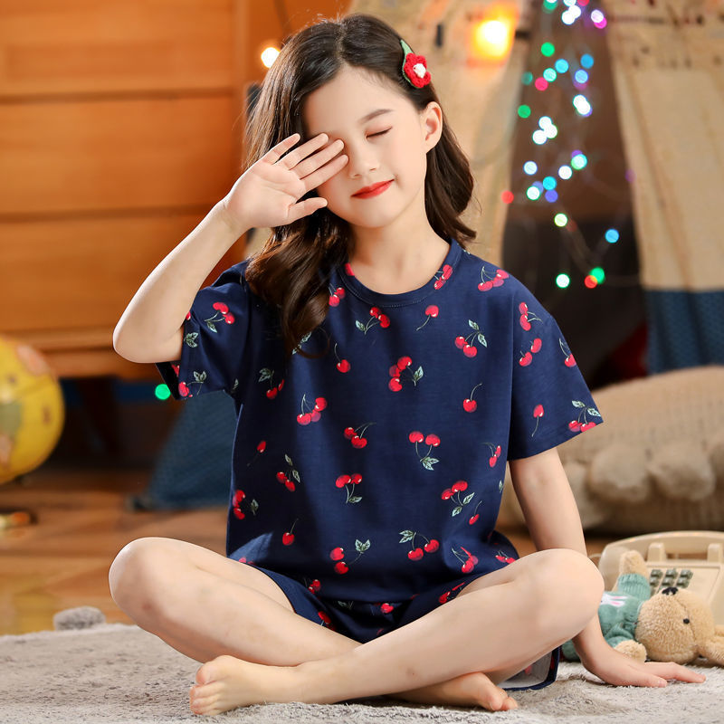 Girls Homewear Sets New Short Sleeve Pajamas