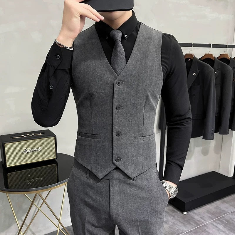 Men’s Tailored Fit Vest Suit | Elegant Slim Fit 3-Piece Style | Formal Office & Party Wear for Modern Gentlemen