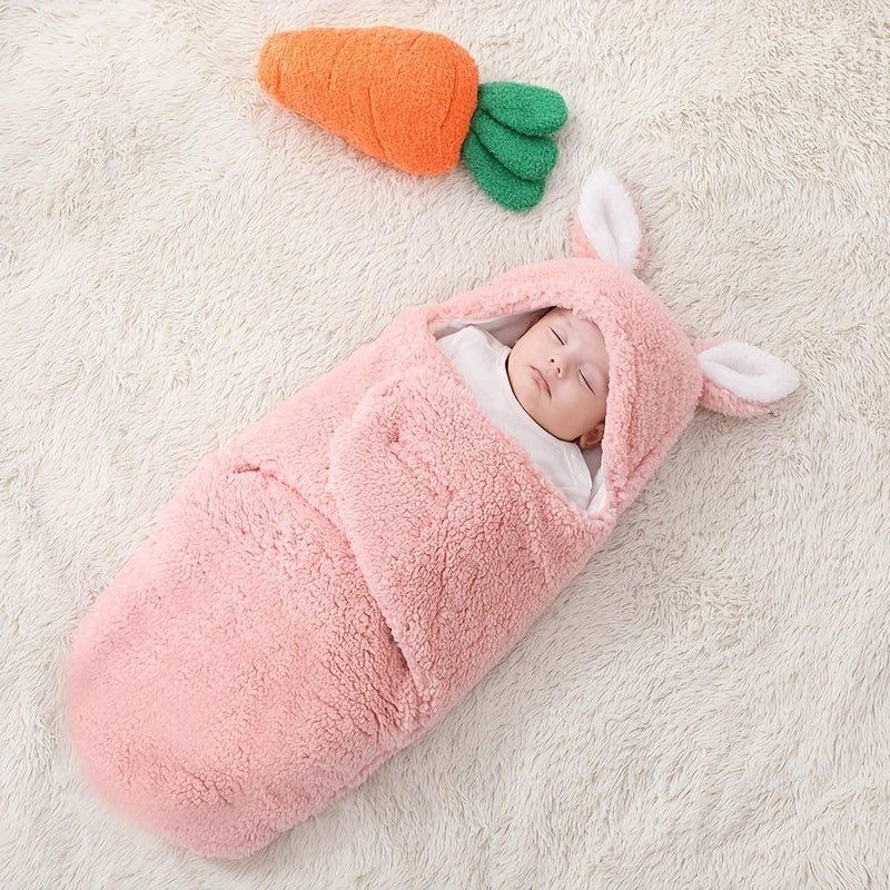 Ultra-Soft Baby Bunny Swaddle Sleeping Bag – Warm Fleece Wrap for Newborns | Keeps Your Baby Cozy, Safe & Loved All Night Lo