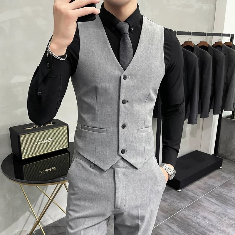 Men’s Tailored Fit Vest Suit | Elegant Slim Fit 3-Piece Style | Formal Office & Party Wear for Modern Gentlemen