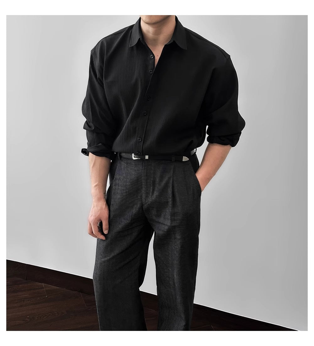 Men’s Premium Textured Long Sleeve Shirt | Effortless Sophistication for Everyday Style