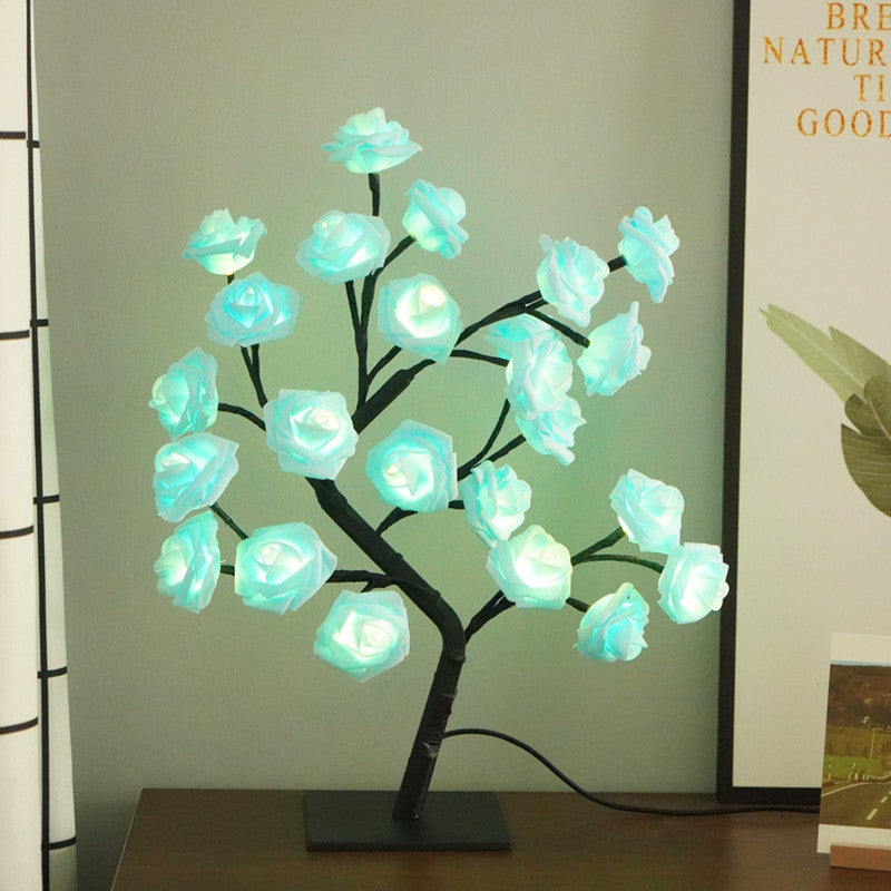 LED Flower Tree Night Light – USB Rose, Cherry Blossom & Maple Decorative Lamp for Bedroom, Living Room & Gifts