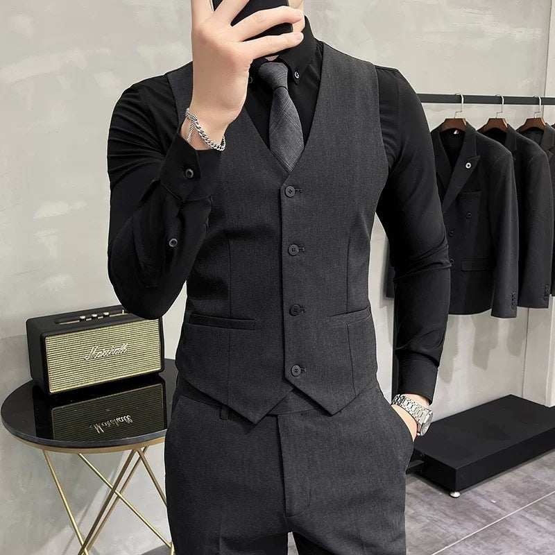 Men’s Tailored Fit Vest Suit | Elegant Slim Fit 3-Piece Style | Formal Office & Party Wear for Modern Gentlemen