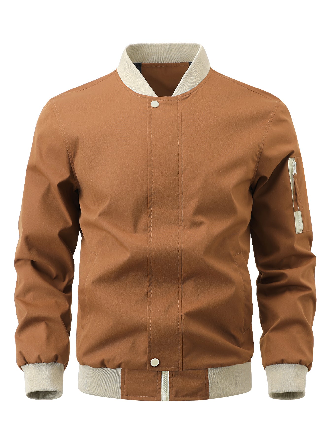 Men’s Classic Two-Tone Bomber Jacket | Stylish Lightweight Windproof Outerwear for Everyday Confidence