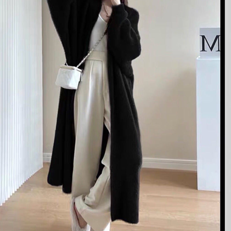 Luxury Plush Knit Long Coat – Cozy Winter Cardigan for Women | Soft Oversized Streetwear Layer