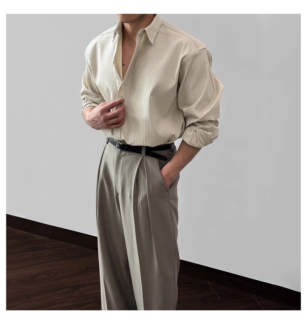 Men’s Premium Textured Long Sleeve Shirt | Effortless Sophistication for Everyday Style