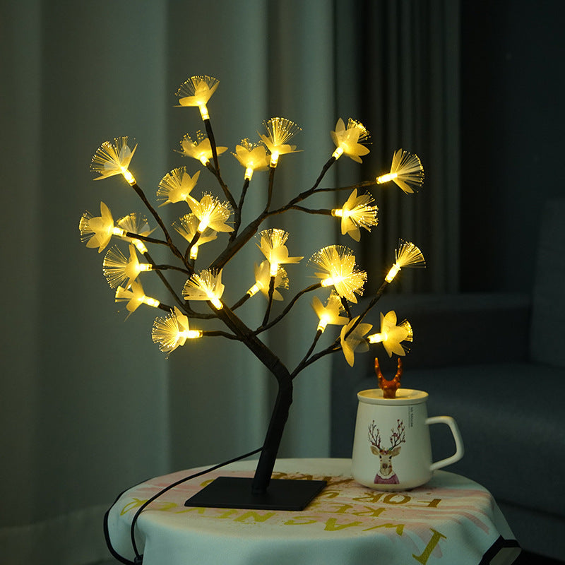LED Flower Tree Night Light – USB Rose, Cherry Blossom & Maple Decorative Lamp for Bedroom, Living Room & Gifts