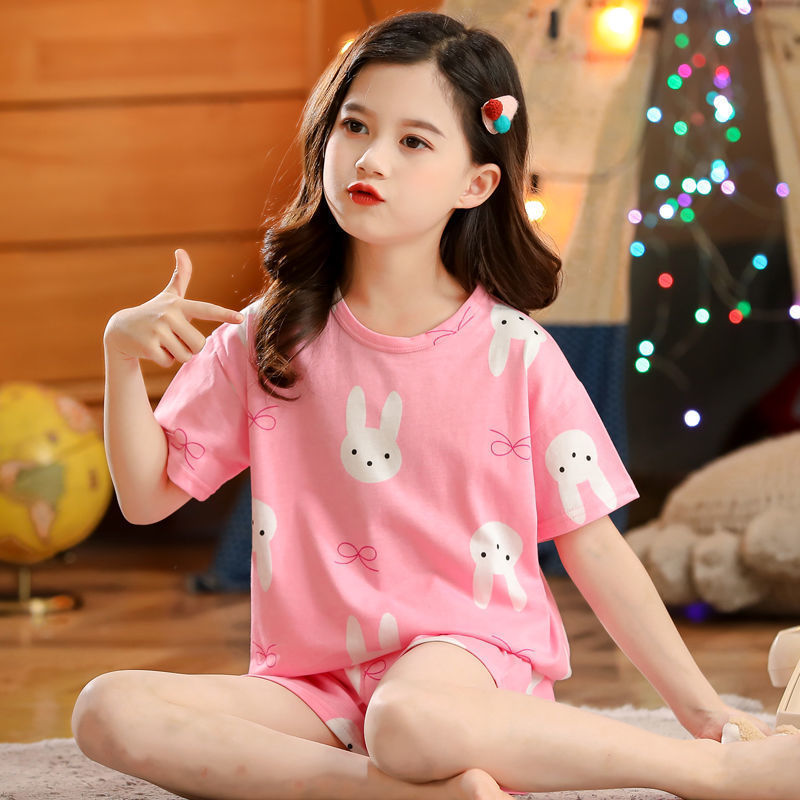 Girls Homewear Sets New Short Sleeve Pajamas