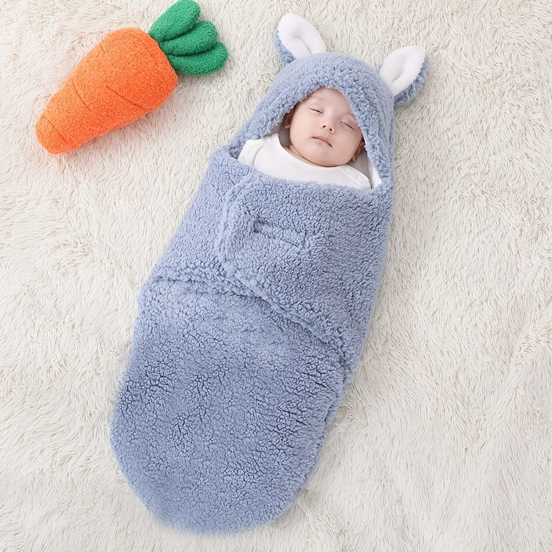 Ultra-Soft Baby Bunny Swaddle Sleeping Bag – Warm Fleece Wrap for Newborns | Keeps Your Baby Cozy, Safe & Loved All Night Lo