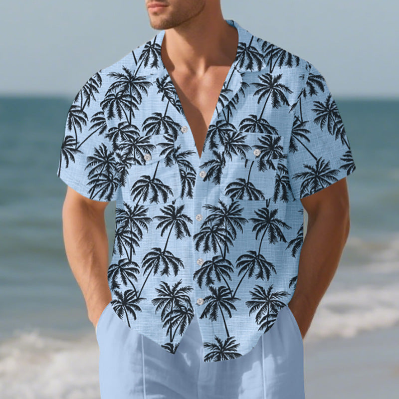 European And American Men's Beach Short Sleeve
