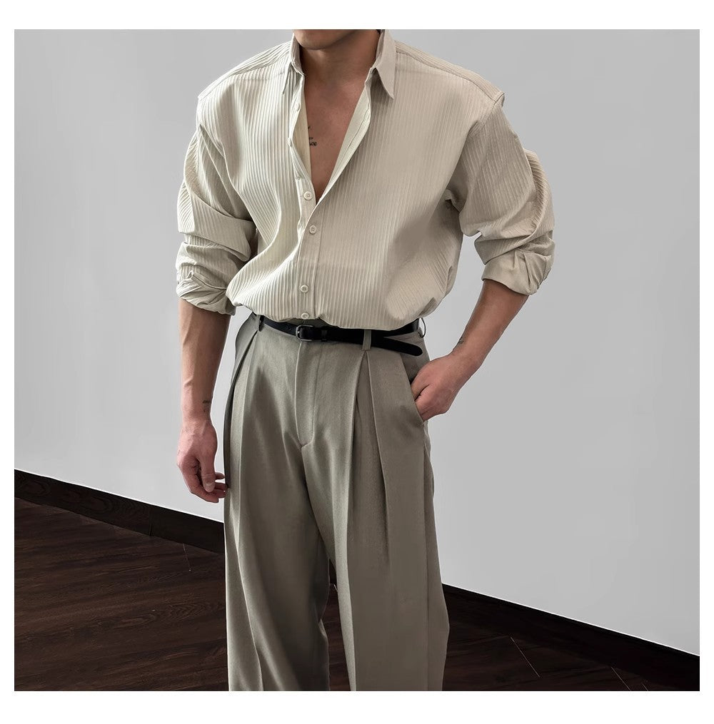 Men’s Premium Textured Long Sleeve Shirt | Effortless Sophistication for Everyday Style