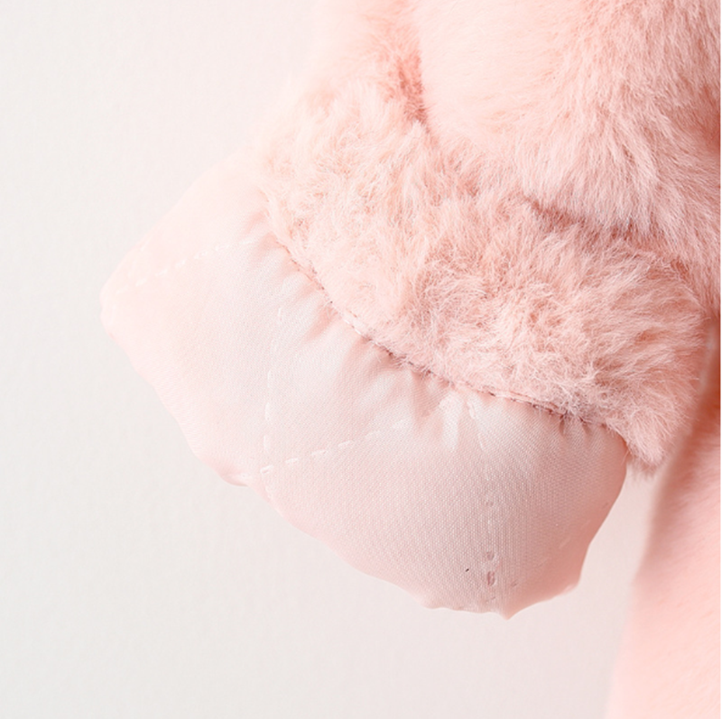 Adorable Bunny Ear Plush Winter Coat for Baby Girls – Ultra Soft Fleece Hooded Jacket with Cute Bow & Mini Bag | Cozy Animal Design