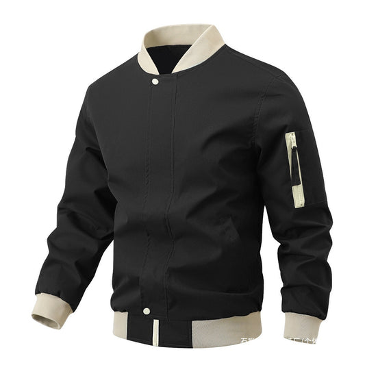 Men’s Classic Two-Tone Bomber Jacket | Stylish Lightweight Windproof Outerwear for Everyday Confidence