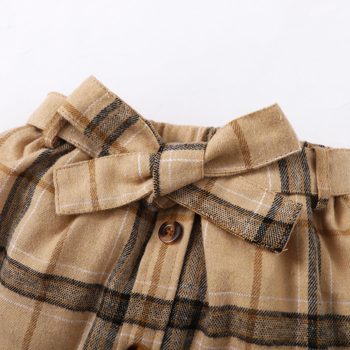 Charming Girls Turtleneck & Plaid Skirt Set – Cozy Autumn Princess Outfit | Elegant Fall Dress for Little Girls