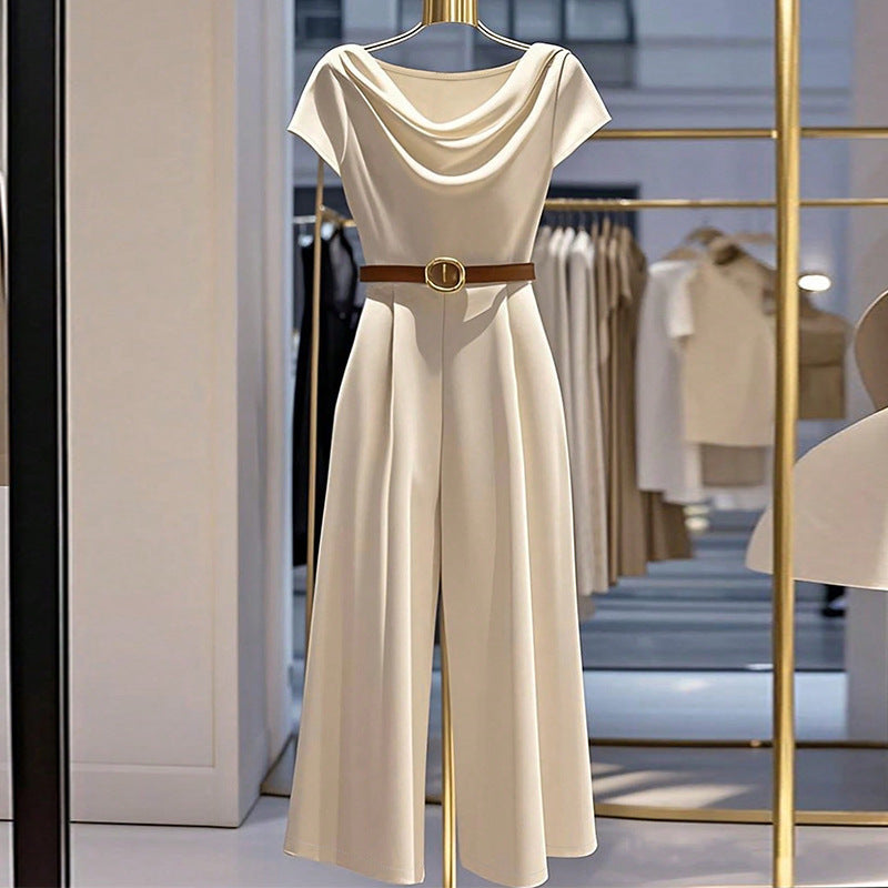 Elegant Satin Cowl Neck Jumpsuit – Timeless European Chic for Effortless Confidence