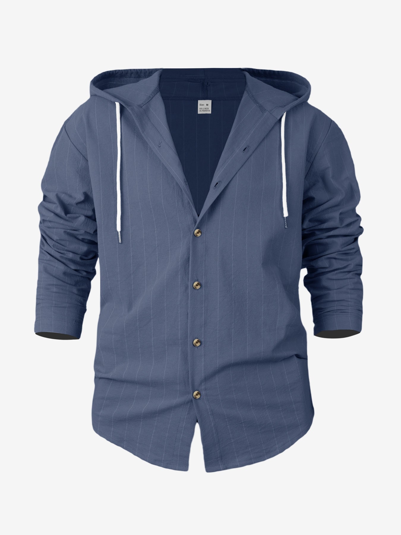 “Men’s Slim Fit Pinstripe Linen Hoodie Shirt – Effortless Style Meets All-Day Comfort | Casual Streetwear Elegance”